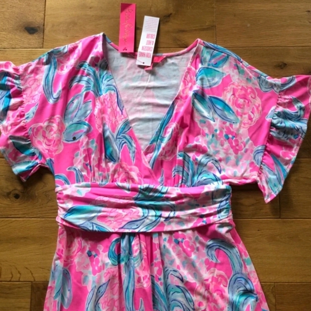 Lilly Pulitzer Jessi Maxi Dress Prosecco Pink L